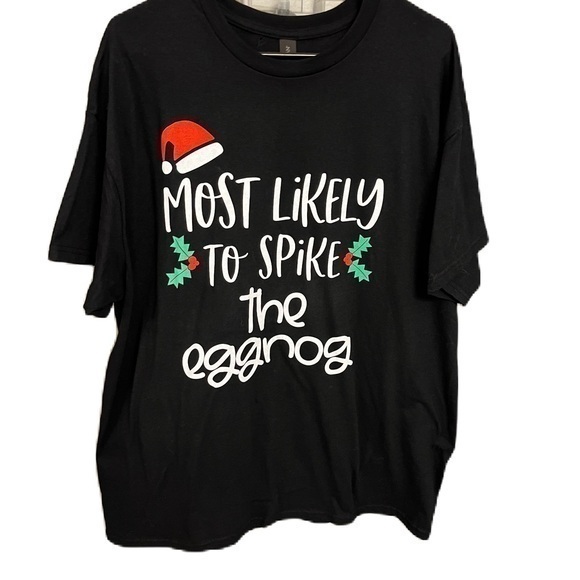 Gildan Tops - Funny Christmas Short Sleeve Shirt Gildan Black Heavy Cotton Tee XL
